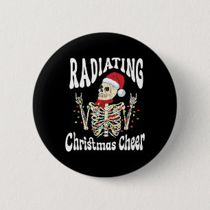 Radiology Radiating Christmas Cheer X-ray Rad Tech 6 Cm Round Badge