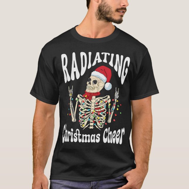 Radiology Radiating Christmas Cheer X-Ray Rad Tech T-Shirt (Front)