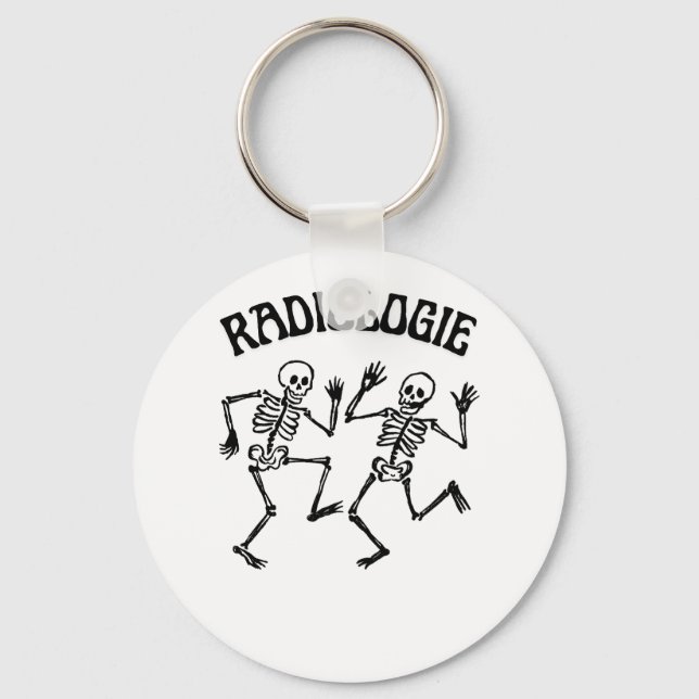 Radiology Skeleton Dance Vintage Humour Key Ring (Front)