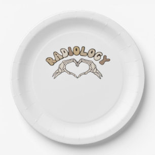 Radiology Skeleton Heart Hands Classic Style Paper Plate