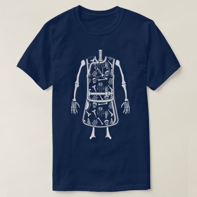 Radiology Skeleton In Radiation Protection Apron R T-Shirt (Design Front)