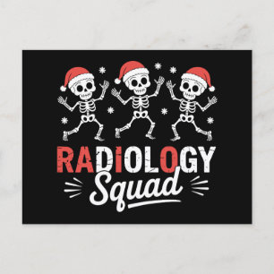Radiology Squad Christmas Skeleton Rad Tech Xray Holiday Postcard