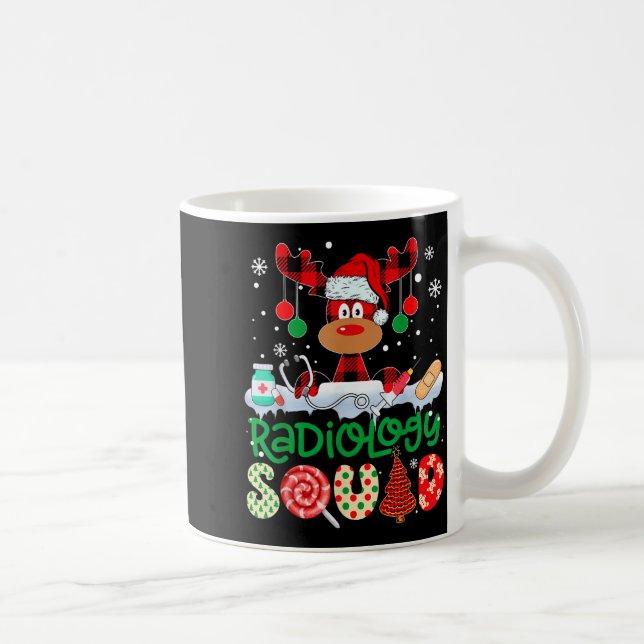 Radiology Squad Nurse Reindeer Buffalo Red Plaid C Coffee Mug (Right)