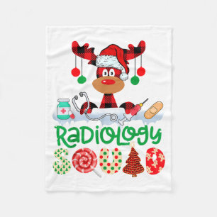 Radiology Squad Nurse Reindeer Buffalo Red Plaid C Fleece Blanket