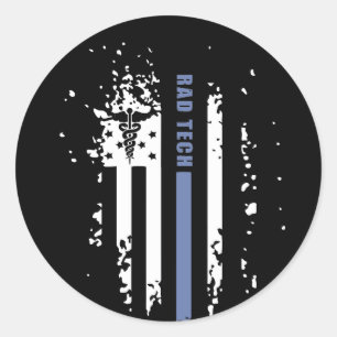 Radiology Tech American Blue Line Flag Classic Round Sticker