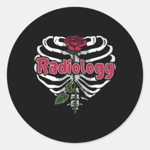 Radiology Tech Rad Nurse Xray Flower Technologist Classic Round Sticker
