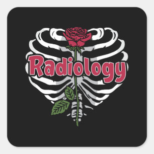 Radiology Tech Rad Nurse Xray Flower Technologist Square Sticker