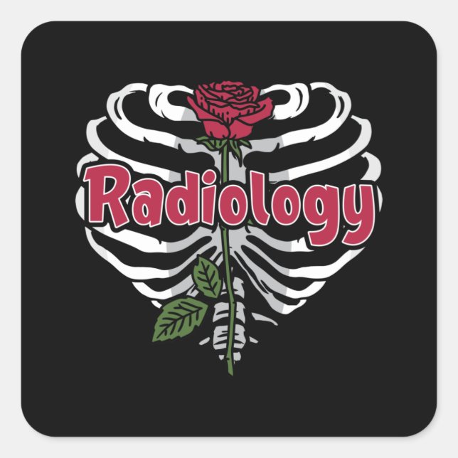 Radiology Tech Rad Nurse Xray Flower Technologist Square Sticker (Front)