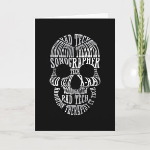 Radiology Tech Rad Tech Skull Technologist Xray Card