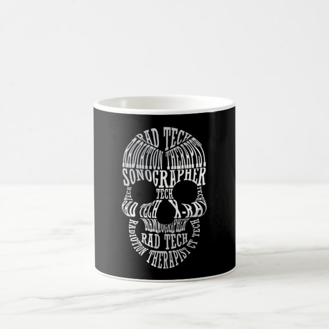 Radiology Tech Rad Tech Skull Technologist Xray Coffee Mug (Center)