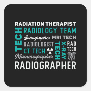Radiology Tech Radiation Therapist Xray Tech Square Sticker