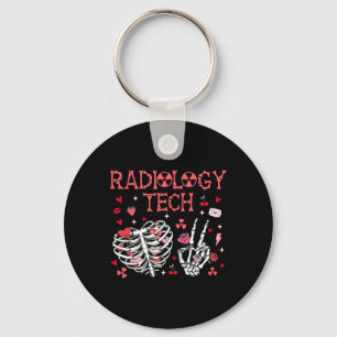 Radiology Tech Rib Cage Skeleton Hand Valentine X- Key Ring