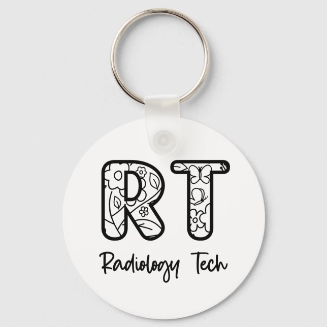 Radiology Tech RT Rad Technician X-ray Tech Gifts Key Ring (Front)