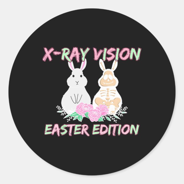 Radiology Tech Xray Vision Easter Edition Bunny Ea Classic Round Sticker (Front)