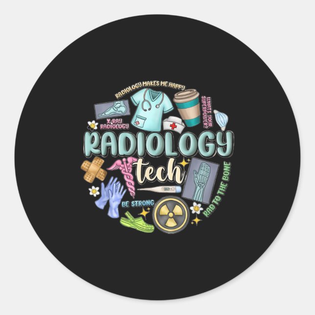 Radiology Technician Christmas Rad Tech X-ray Tech Classic Round Sticker (Front)