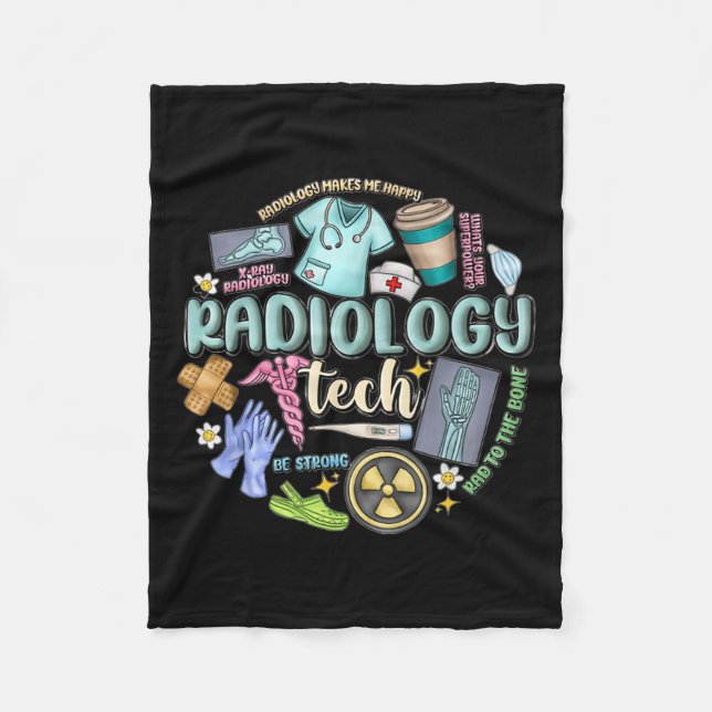 Radiology Technician Christmas Rad Tech X-ray Tech Fleece Blanket (Front)
