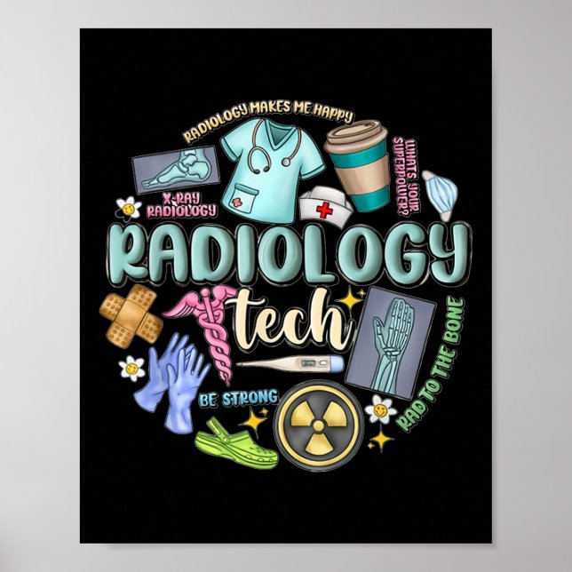 Radiology Technician Christmas Rad Tech X-ray Tech Poster (Front)