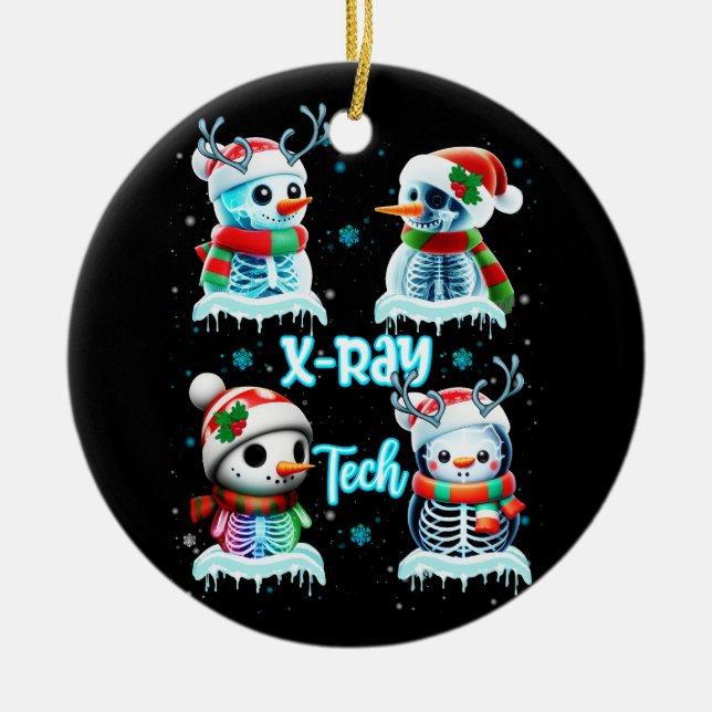 Radiology Technician X Ray Tech Funny Christmas Cu Ceramic Tree Decoration (Front)