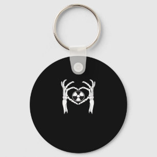 Radiology X-Ray Tech Heart Shaped Skeleton Hands D Key Ring