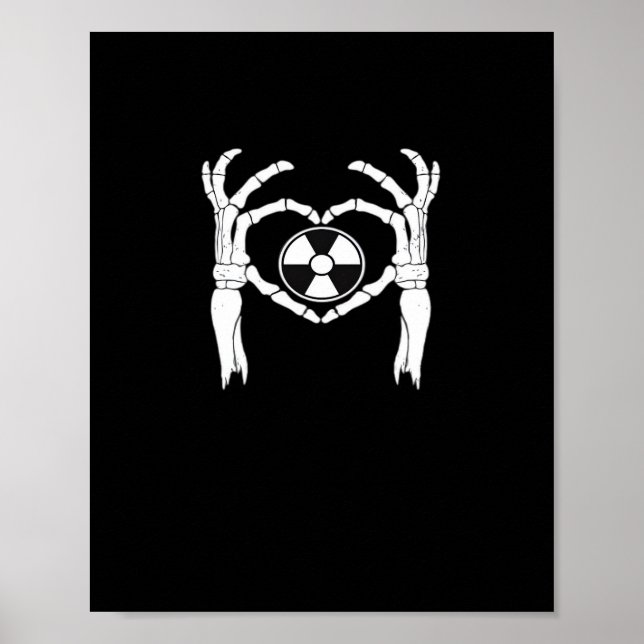 Radiology X-Ray Tech Heart Shaped Skeleton Hands D Poster (Front)