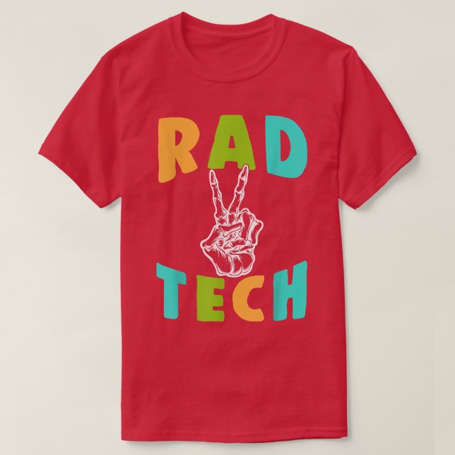 Radiology Xray Skeleton Hand Peace Sign Radiologis T-Shirt (Design Front)