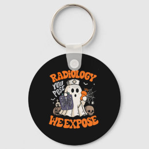 Radiology You Pose We Expose Retro Halloween Xray  Key Ring