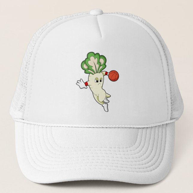 Radish at Basketball Sports Trucker Hat (Front)