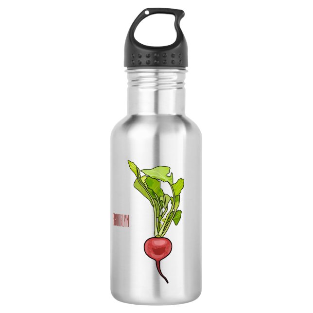 Radish cartoon illustration  532 ml water bottle (Front)