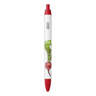 Radish cartoon illustration  black ink pen