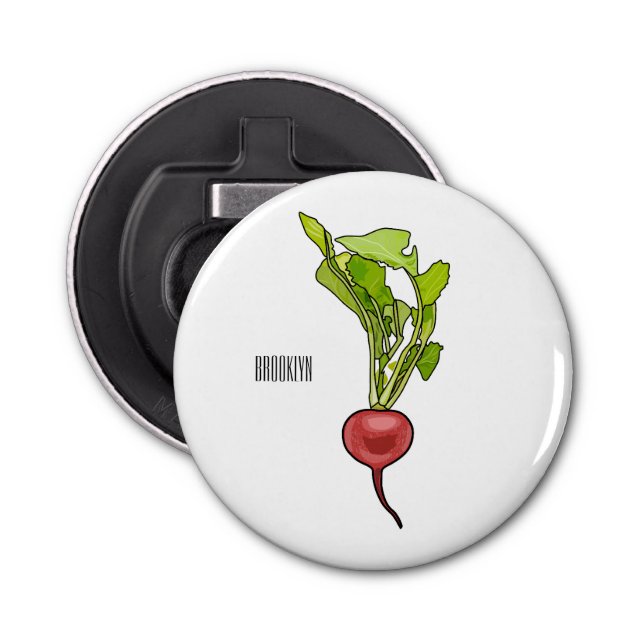 Radish cartoon illustration  bottle opener (Front)