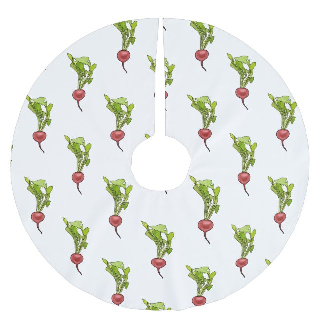 Radish cartoon illustration  brushed polyester tree skirt (Front)