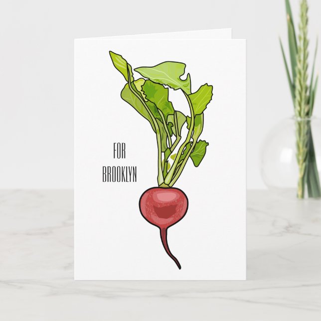 Radish cartoon illustration  card (Front)