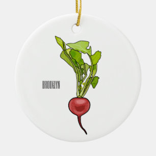Radish cartoon illustration  ceramic tree decoration