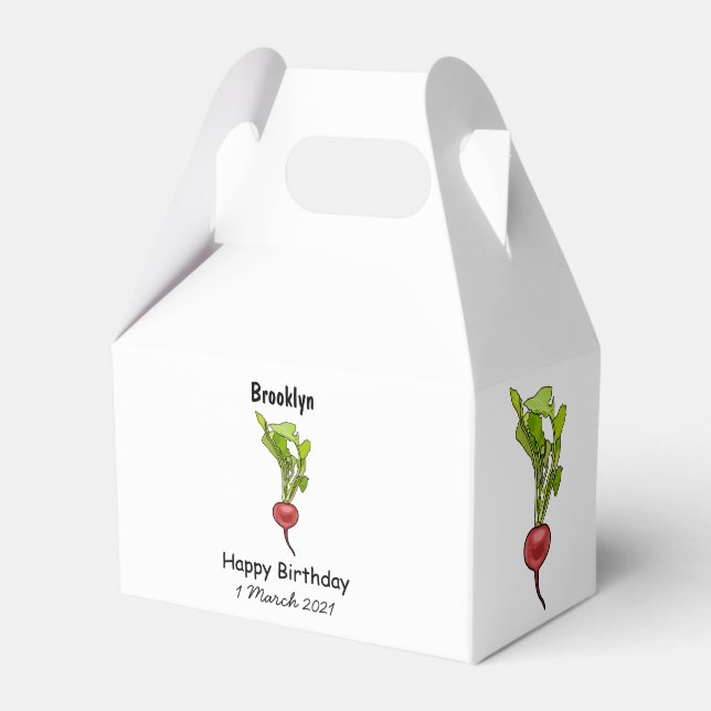 Radish cartoon illustration favour box (Front Side)