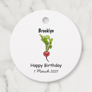 Radish cartoon illustration favour tags