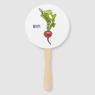 Radish cartoon illustration hand fan