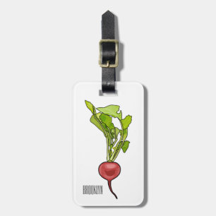 Radish cartoon illustration luggage tag