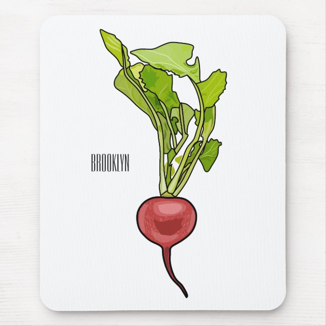 Radish cartoon illustration  mouse mat (Front)