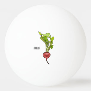 Radish cartoon illustration ping pong ball