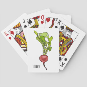 Radish cartoon illustration playing cards