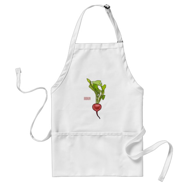 Radish cartoon illustration  standard apron (Front)