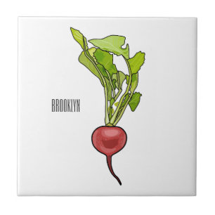 Radish cartoon illustration tile