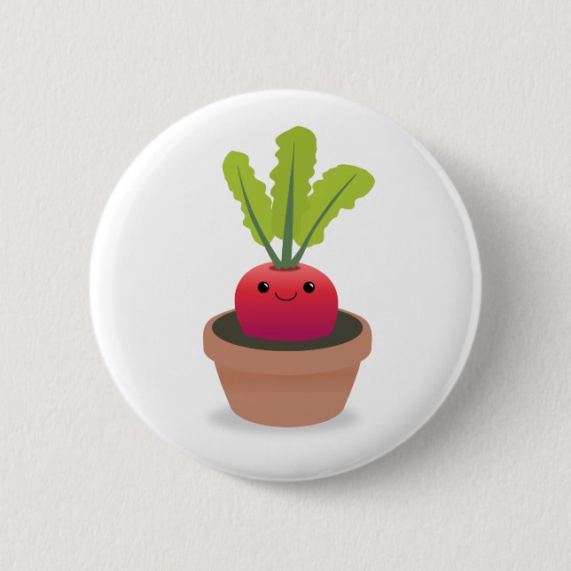 Radish Character 6 Cm Round Badge (Front)