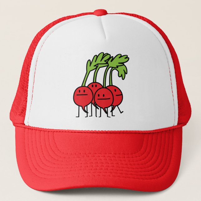 Radish Happy Bunch - Radishes being happy! Trucker Hat (Front)