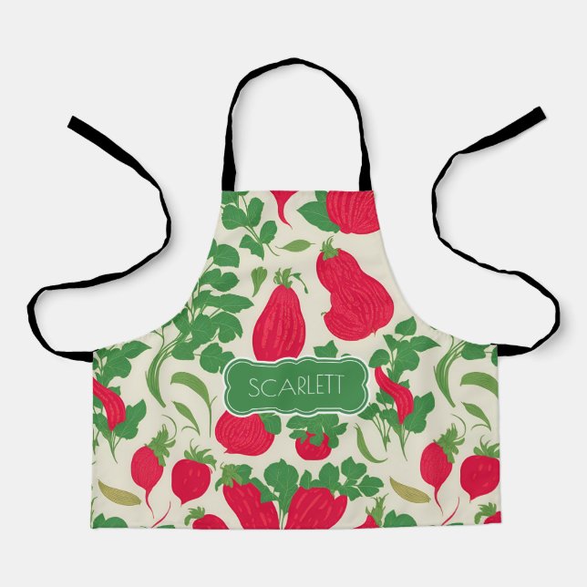 Radish Mosaic Colourful Personalised Pattern Apron (Front)