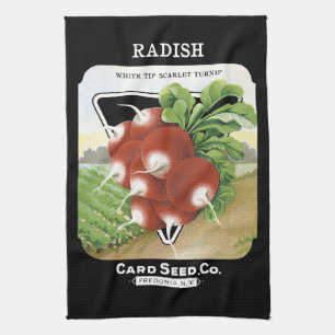 Radish Seed Packet Label Tea Towel