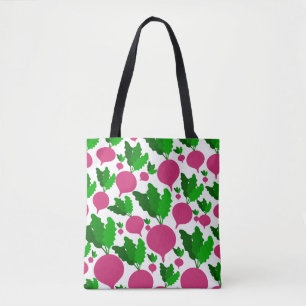 Radish vegetable pattern tote bag