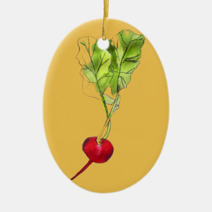 Radish vegetable watercolour illustration art ceramic tree decoration