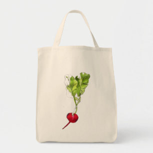 Radish vegetable watercolour illustration art tote bag