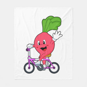 Radish with Bicycle Fleece Blanket